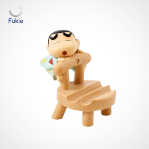 Giá Đỡ Điện Thoại Ghế Gỗ Mini Cậu Bé Bút Chì Shin-chan Fukie Decor Bàn Làm Việc Chống Trượt