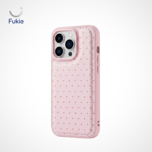 Ốp Lưng iPhone Bằng Da Fukie - Ốp Điện Thoại Họa Tiết Chấm Bi Chống Va Đập Bảo Vệ Camera